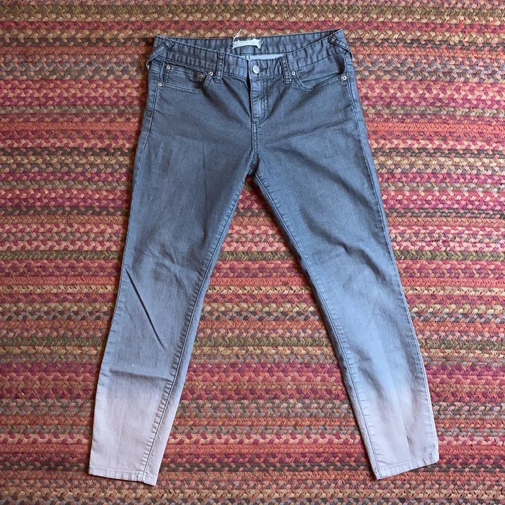 FREE PEOPLE GREY OMBRÉ FADE SKINNY JEANS